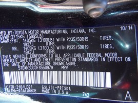 2015 Toyota Sienna SE Black 3.5L AT 2WD #Z23345